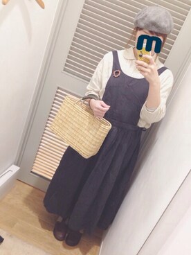 「nest Robe（ネストローブ）のアイテム（シャツ/ブラウス、ベージュ系）」を使った、maaai510ggさん（レディース・158cm）の秋コーディネート