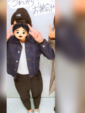 「ジーナシス」｜「アイテム（デニムジャケット）」を使った、kana☺︎さん（レディース・154cm）の秋コーディネート