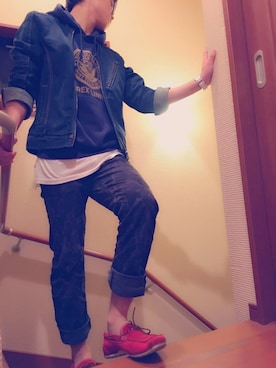 「BACK NUMBER（バックナンバー）のアイテム（チノパンツ）」を使った、りょうまさん（メンズ・175cm）の秋コーディネート