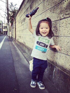 「babygap」｜「アイテム（チノパンツ）」を使った、kai☺︎さん（キッズ・90cm）の秋コーディネート