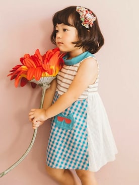 「アイテム（ワンピース/ドレス）」を使った、KAZUさん（キッズ・91cm）の春コーディネート