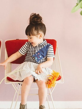 「アイテム（シャツ/ブラウス）」を使った、KAZUさん（キッズ・95cm）の春コーディネート