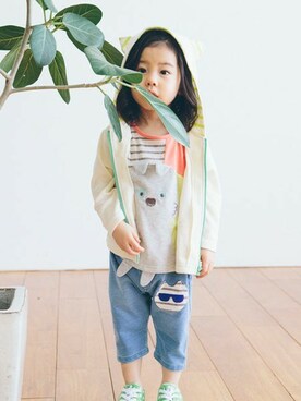 「アイテム（パーカー）」を使った、KAZUさん（キッズ・91cm）の春コーディネート