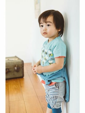 「アイテム（シャツ/ブラウス）」を使った、KAZUさん（キッズ・91cm）の春コーディネート