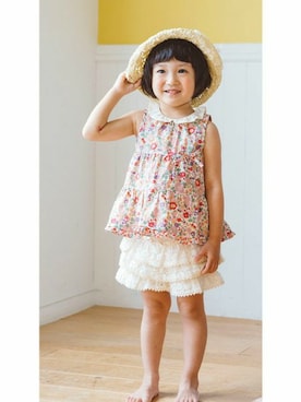 「アイテム（チュニック）」を使った、KAZUさん（キッズ・94cm）の春コーディネート