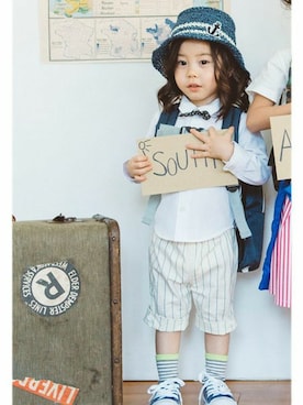 「アイテム（シャツ/ブラウス）」を使った、KAZUさん（キッズ・91cm）の春コーディネート