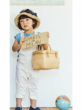 「アイテム（オールインワン・サロペット）」を使った、KAZUさん（キッズ・91cm）の春コーディネート