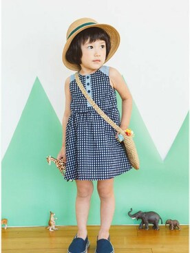 「アイテム（ショルダーバッグ）」を使った、KAZUさん（キッズ・94cm）の春コーディネート