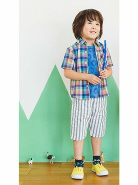 「アイテム（シャツ/ブラウス）」を使った、KAZUさん（キッズ・110cm）の春コーディネート