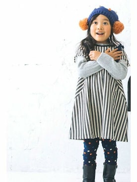 「アイテム（レッグウェア）」を使った、KAZUさん（キッズ・106cm）の秋コーディネート