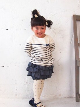 「アイテム（タイツ/ストッキング）」を使った、KAZUさん（キッズ・88cm）の秋コーディネート