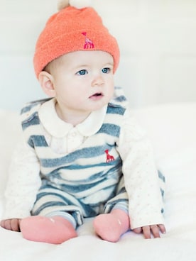 「アイテム（ロンパース）」を使った、KAZUさん（キッズ・75cm）の冬コーディネート