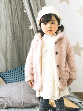 「コクーンコート」｜「アイテム（帽子）」を使った、KAZUさん（キッズ・87cm）の冬コーディネート