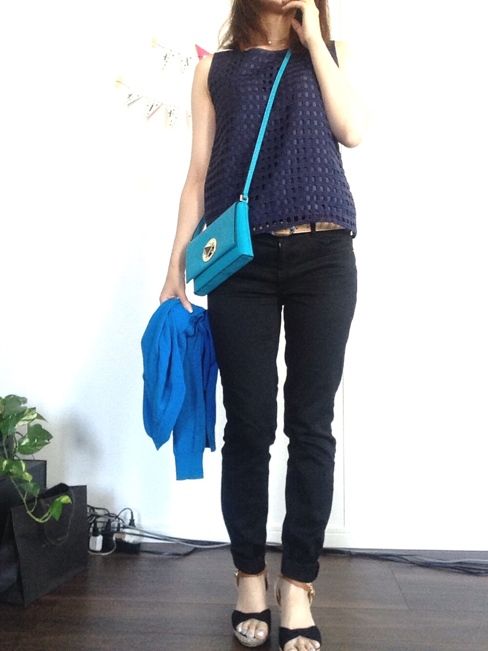 「NEWoMAN」｜「ZARAのアイテム（その他パンツ、ブラック系）」を使った、zoochan_oさん（レディース・155cm）の夏コーディネートの1枚目の写真