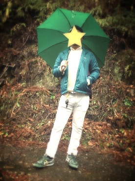 「アイテム（ナイロンジャケット、グリーン系）」を使った、markさん（メンズ・166cm）の冬コーディネート