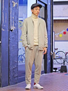 「BASISBROEK（バシスブルック）のアイテム（ブルゾン）」を使った、yutaさん（メンズ・172cm）の秋コーディネート