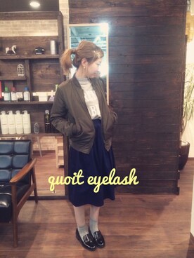 「美容室」｜「アイテム（その他アウター）」を使った、yasuhaさん（レディース・151cm）の春コーディネート