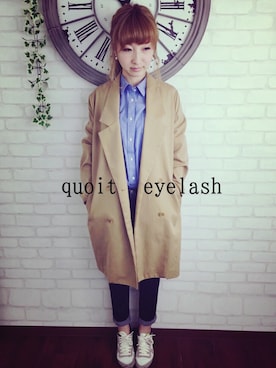 「DHOLIC（ディーホリック）のアイテム（トレンチコート）」を使った、yasuhaさん（レディース・151cm）の春コーディネート