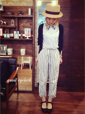 「no brand（ノーブランド）のアイテム（ハット）」を使った、yasuhaさん（レディース・151cm）の夏コーディネート