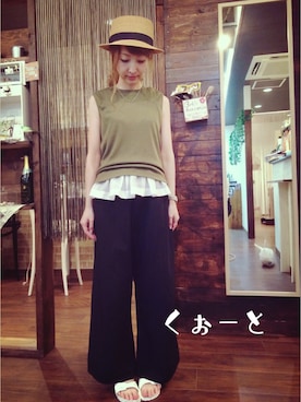 「one way（ワンウェイ）のアイテム（トップス）」を使った、yasuhaさん（レディース・151cm）の夏コーディネート