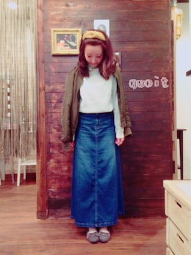 「flower（フラワー）のアイテム」を使った、yasuhaさん（レディース・151cm）の秋コーディネート