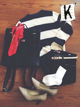 「フレンチカジュアル」｜k.さん（レディース・157cm）の冬コーディネート