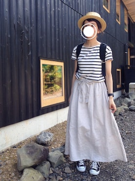 「marimekko（マリメッコ）のアイテム（バッグ）」を使った、k a t o uさん（レディース・160cm）の夏コーディネート