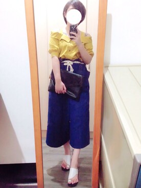 「アイテム（ネックウォーマー/スヌード、シルバー系）」を使った、Mさん（レディース・160cm）の秋コーディネート