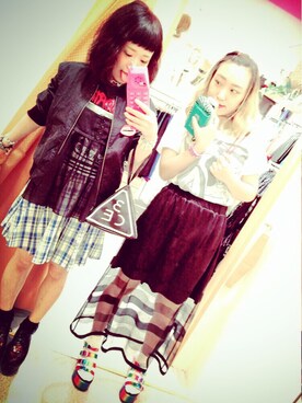 「STYLENANDA（スタイルナンダ）のアイテム（ハンドバッグ、ブラック系）」を使った、お松さん（レディース・153cm）の秋コーディネート