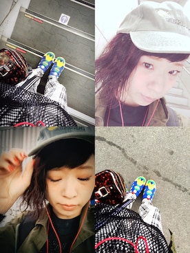 「usedのアイテム（キャップ、その他）」を使った、お松さん（レディース・153cm）の秋コーディネート