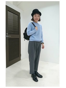 「アーミー」｜「アイテム（バッグ）」を使った、IMAIさん（レディース・157cm）の秋コーディネート