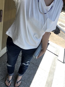 「ARROW（アロー）のアイテム（パンツ）」を使った、流れ星☆ミさん（レディース・161cm）の夏コーディネート