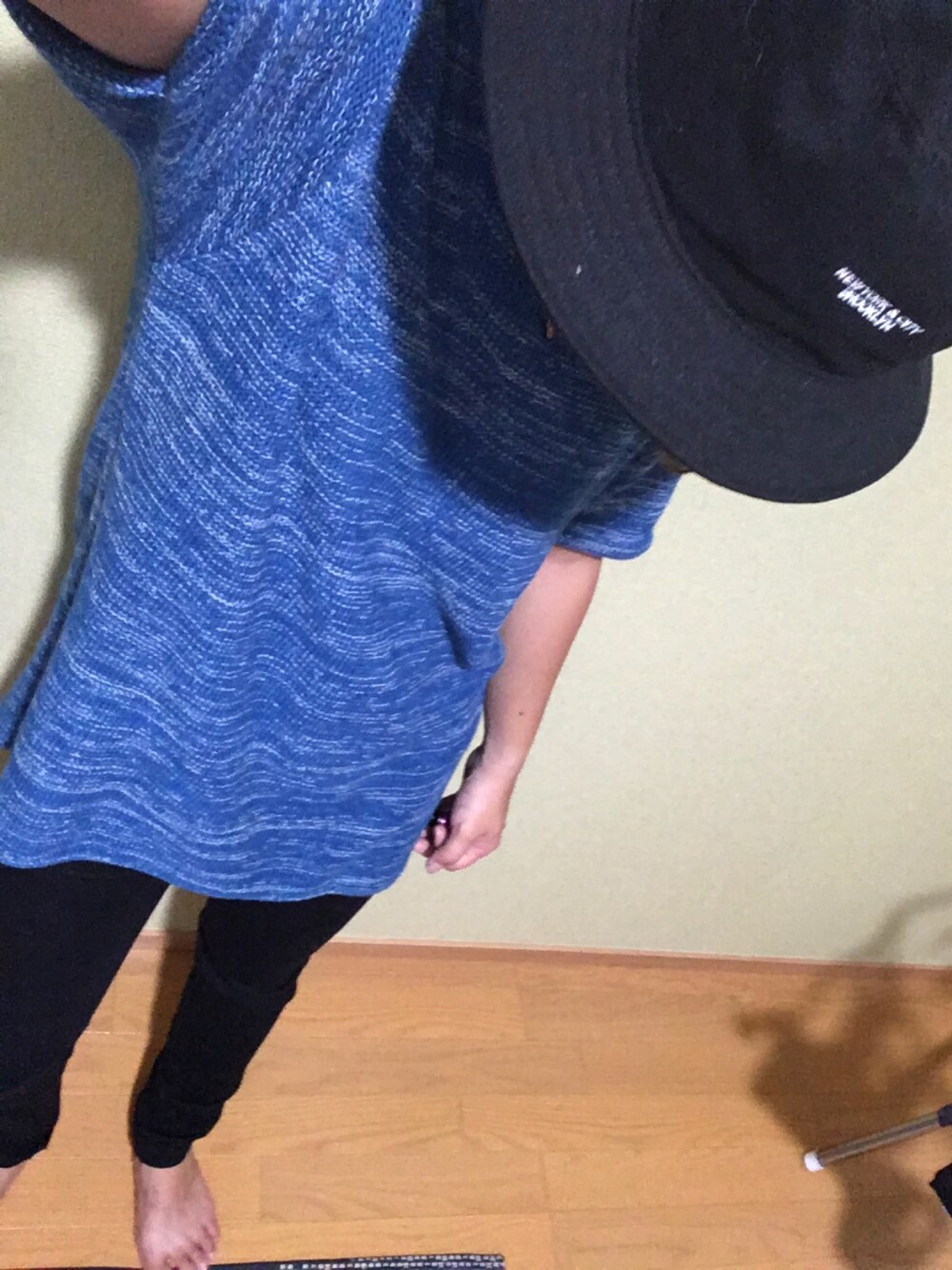 「black、blue、ハット、ビルケンシュトック、ウィーゴー」｜「WEGOのWEGO/NEWYORKCITYバケットハット（ハット、ブラック系）」を使った、Muu.さん（レディース・155cm）の秋コーディネートの1枚目の写真