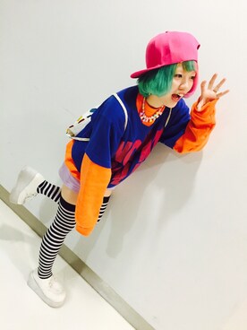 「PMAのアイテム（Tシャツ/カットソー、ブルー系）」を使った、しおたんさん（レディース・157cm）の秋コーディネート
