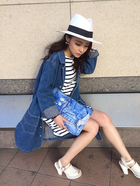 「春ワンピ」｜「アイテム（デニムジャケット）」を使った、さとみさん（レディース・160cm）の春コーディネート