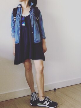 「NEW BALANCE（ニューバランス）のNew Balance ニューバランス ライフスタイルシューズ MRL996AN NAVY(AN)（スニーカー）」を使った、caoriさん（レディース・154cm）の春コーディネート