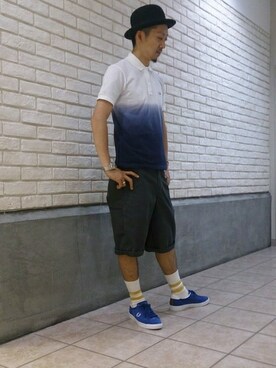 「FRED PERRY（フレッドペリー）のアイテム（ソックス/靴下）」を使った、hattoriさん（メンズ・175cm）の夏コーディネート
