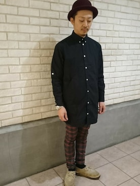 「FRED PERRY（フレッドペリー）のアイテム（帽子）」を使った、hattoriさん（メンズ・175cm）の冬コーディネート