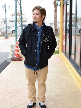 「COACH」｜「アイテム（ブルゾン）」を使った、かずきさん（メンズ・160cm）の冬コーディネート
