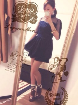 「LAGUNAMOON（ラグナムーン）のアイテム（つなぎ/オールインワン）」を使った、NYCさん（レディース・157cm）の春コーディネート