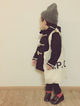「エコバッグ」｜「アイテム（ダッフルコート）」を使った、ayatakeさん（キッズ・80cm）の冬コーディネート