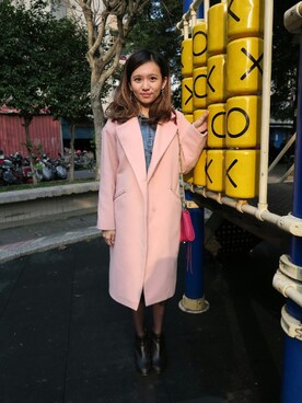 「00（ゼロゼロ）のアイテム」を使った、哲さん（レディース・158cm）の冬コーディネート