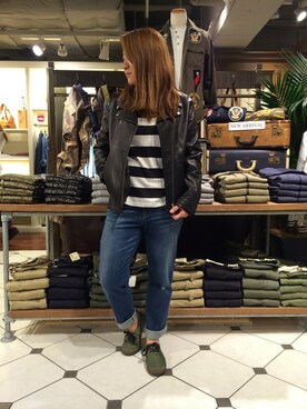 「TYPE BLUE（タイプブルー）のアイテム（パンツ）」を使った、AIKAさん（レディース・156cm）の秋コーディネート