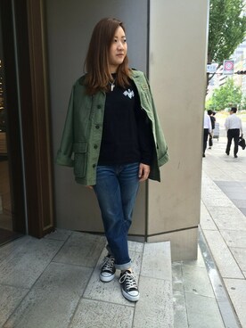 「TYPE BLUE（タイプブルー）のアイテム（パンツ）」を使った、AIKAさん（レディース・156cm）の秋コーディネート