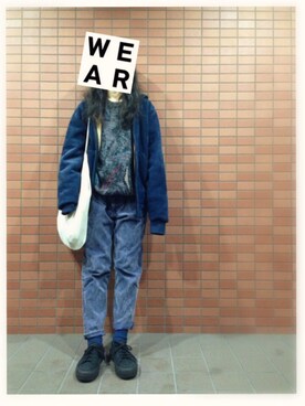 「Carhartt（カーハート）のアイテム（その他アウター）」を使った、ゆるさん（レディース・156cm）の冬コーディネート