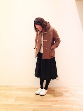 「アイテム（ダッフルコート）」を使った、うまもちさん（レディース・162cm）の冬コーディネート