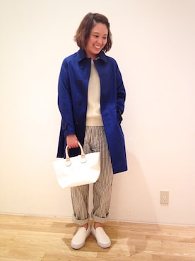 「DANTON（ダントン）のアイテム（パンツ）」を使った、うまもちさん（レディース・162cm）の冬コーディネート