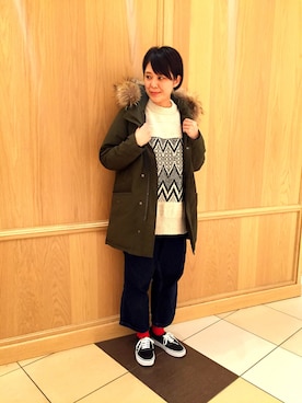 「COMOLI（コモリ）のアイテム」を使った、うまもちさん（レディース・162cm）の冬コーディネート