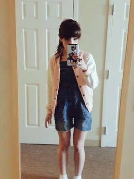 「American Eagle（アメリカンイーグル）のアイテム（オールインワン・サロペット）」を使った、Little Hime ♡さん（レディース・153cm）の夏コーディネート