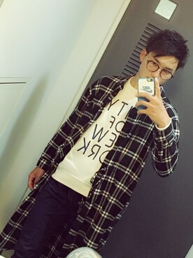 「tk.TAKEO KIKUCHI（ティーケータケオキクチ）のアイテム（スウェット）」を使った、モリリンさん（メンズ・172cm）の秋コーディネート